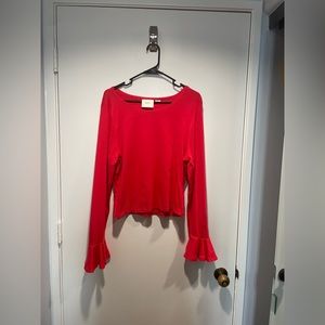 XL Maeve long sleeve top with ruffle bell sleeves